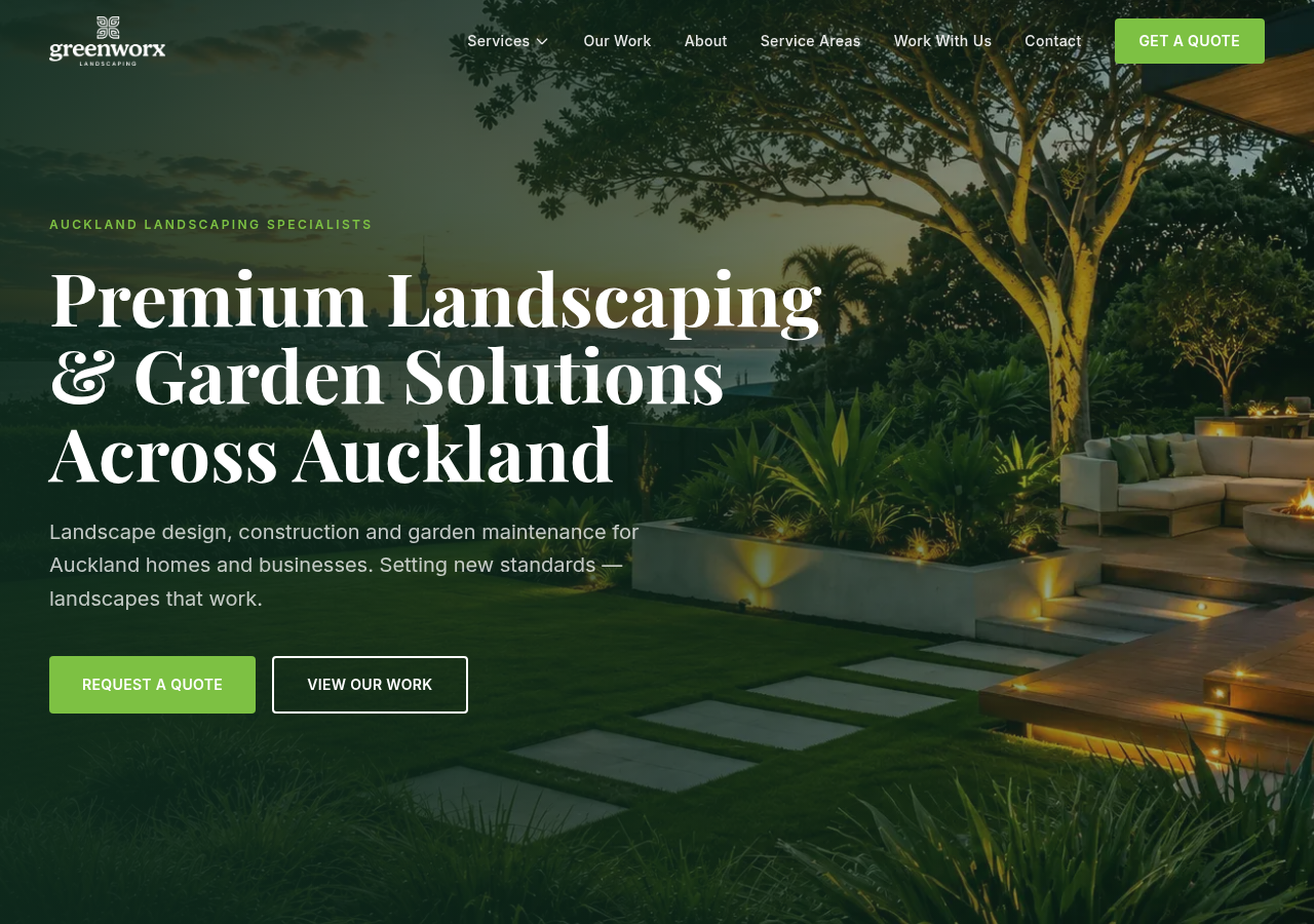 Screenshot of the Greenworx Landscaping website